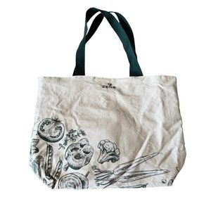 ZENB Taste What Plants Can Do Grocery Canvas Tote Vegetable Food Print Clean